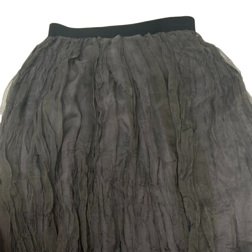 Yifan Crinkle Gauze Midi Skirt Grey Sz Small Lined Summer Party  B22 - Picture 9 of 9